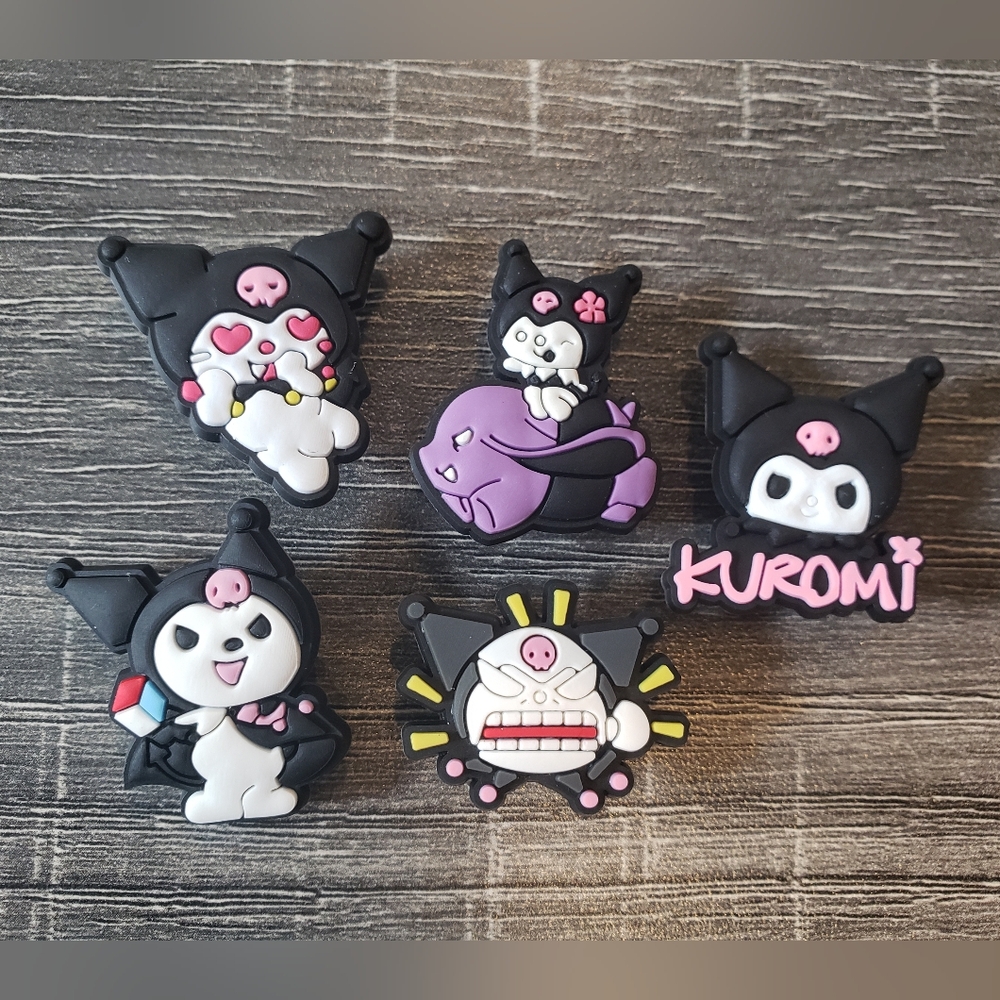 5 x New Croc Charms / Jibbitz, Kuromi style
